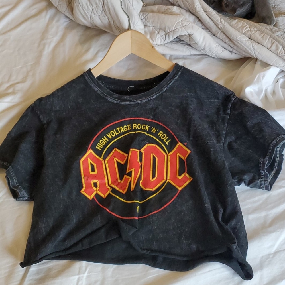 ACDC Crop Top Band Shirt